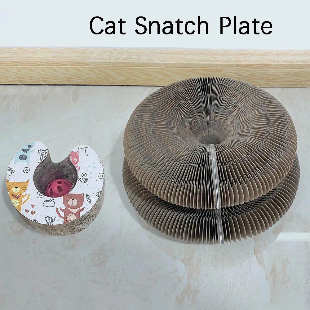 Planche Grattoir Pour Chat - Grand Griffoir Avec 2 Billes à Clochettes - Jouet Interactif Pour Protéger Les Meubles
