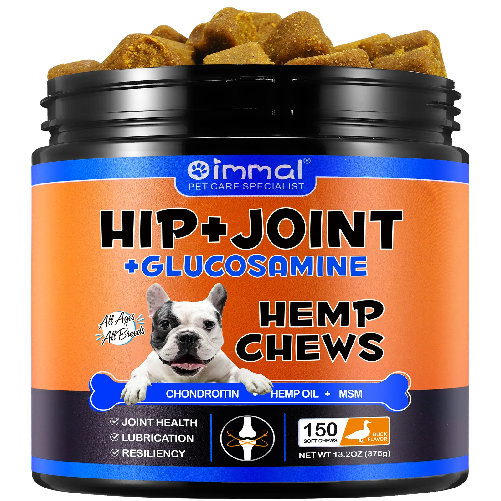 Pet nutrition supplement Hip and Joint Supplement for Dogs Glucosamine Joint Pain Relief Treats Chondroitin MSM Supplement Health Mobility Support Chews
