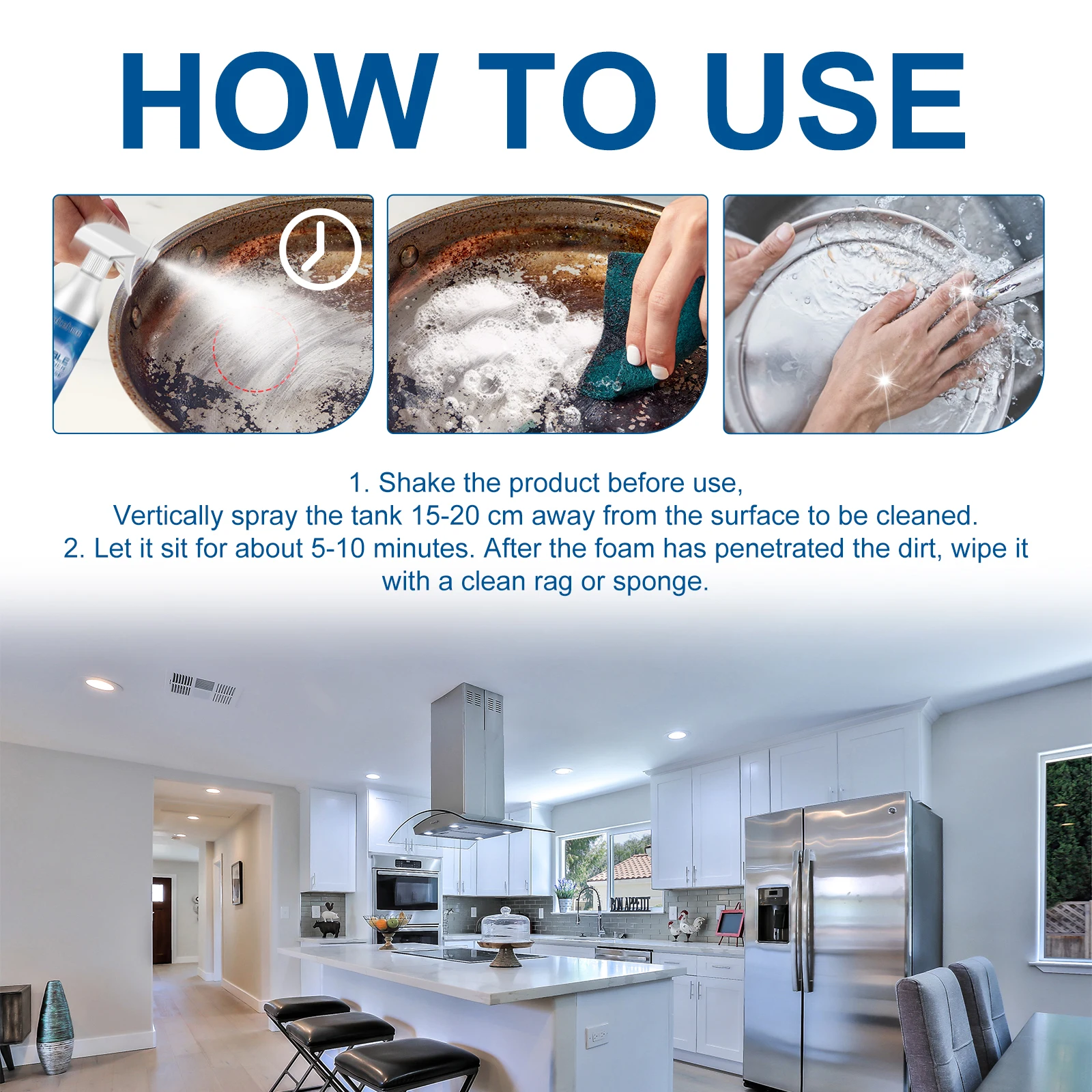 Jakehoe Multi-purpose Household Bubble Cleaner Rapidly Penetrate Clean Surface Suit Kitchen Stove Tile Heavy Oil Grease Remover