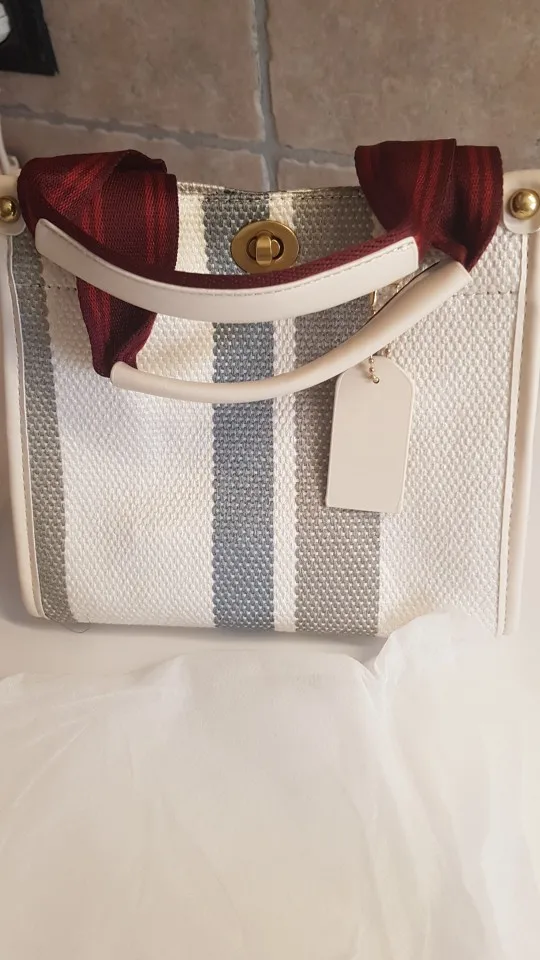 Waterproof Canvas Women's Stripe Crossbody Tote Bags photo review
