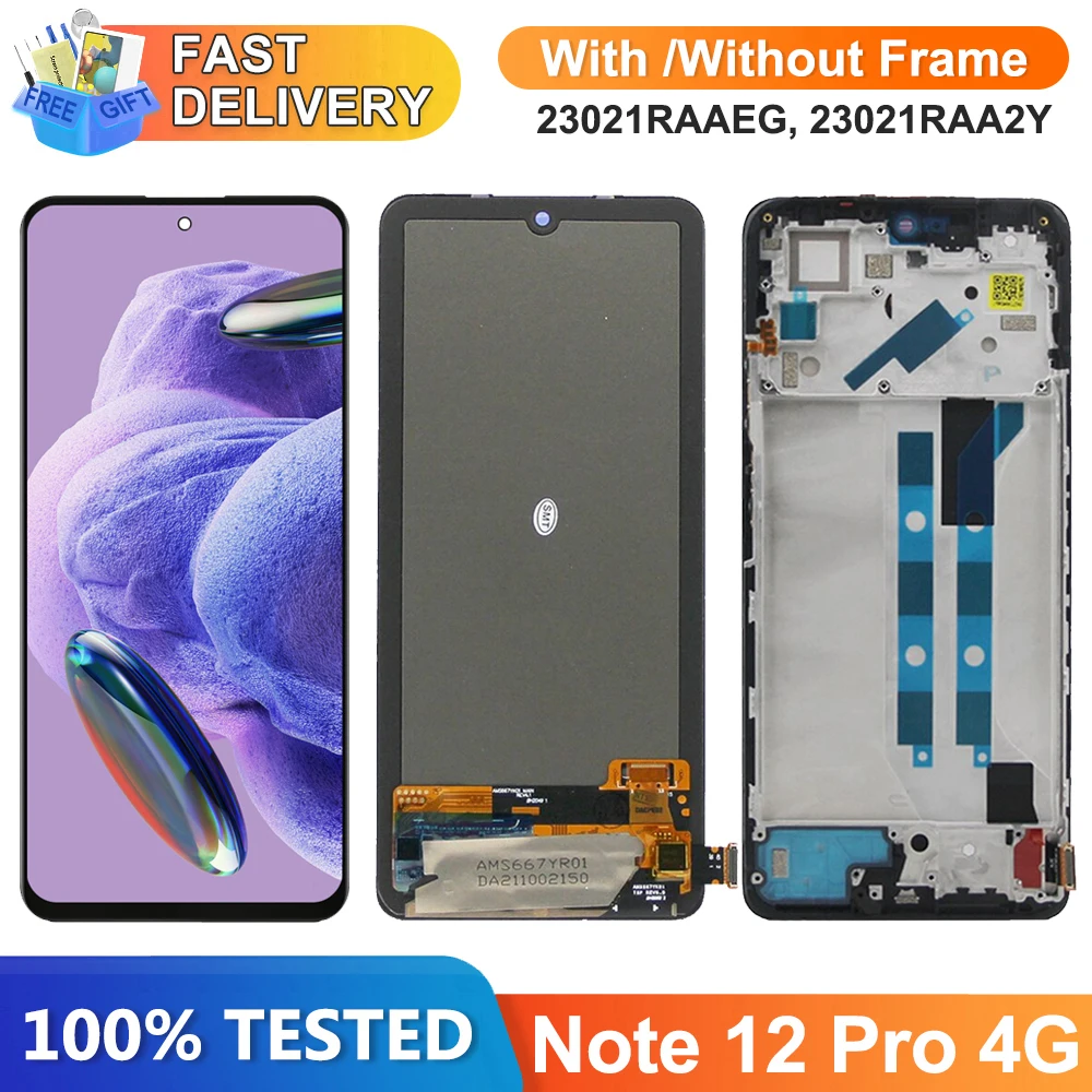Écran LCD Complet Avec Châssis Premium Pour Xiaomi Redmi Note 12 Pro+ 5G - Noir (neuf)