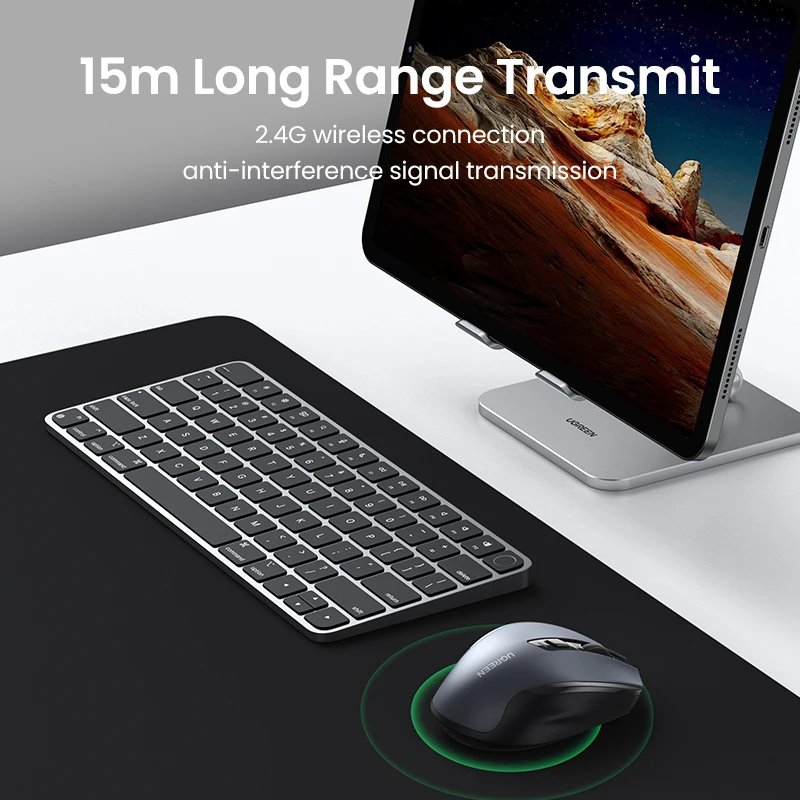 Ugreen Mouse sem Fio Mouse Ergonômico 4000 Dpi Silencioso Botões para Macbook Tablet Laptop Mudo Rato Silencioso 2.4g Mouse - Imagem 5