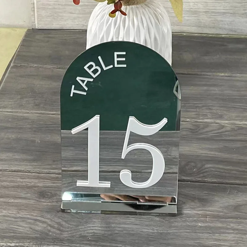Wedding Table Numbers Gold Mirror Wedding Table Signs 3D Numbers Decor Stand