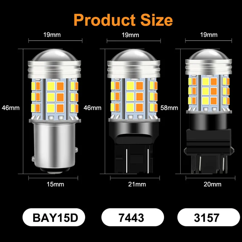  ÷ Py21w led 1157 BAY15D T20 7443 W21/5W T25 3157 P27/7W ڵ DRL  ñ׳ , ڵ 극ũ Ʈ  12V ġ, 1 