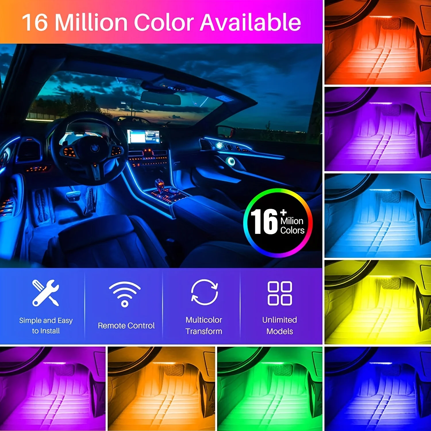 Dual Zone Car Ambient Lights 2