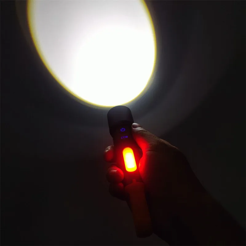 2000m Long Throw White LED Tactical Flashlight 9Modes Super Bright 500000LM Type C Rechargeable Searching Spotlights