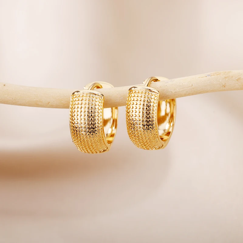 Fashion Dark Pattern Square Stud Earrings Stainless Steel Round Earrings Ladies Accessories Party Elegant Jewelry Gifts