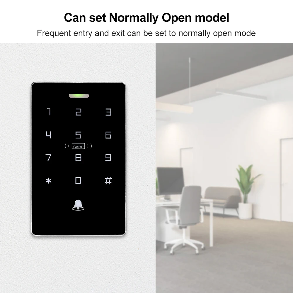 NFC Backlight Touch Dual Frequency 125KHz + 13.56MHz RFID Card Access Control Keypad Door Lock Opener WG Output IP68 Watreproof access control keypad