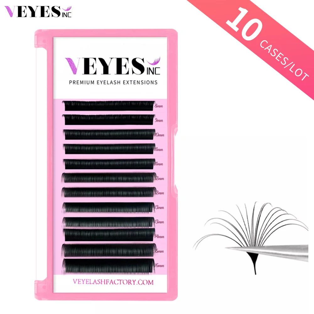 

Veyes Inc 10 Cases/Lot Easy Fanning Eyelash Extensions Veyelash Russian Volume Lashes Bloom Austomatic Flowering Makeup Beauty