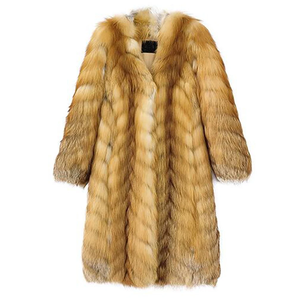 

Женская Шуба Denny & Dora из натурального меха, верхняя одежда, новинка 2022, модное пальто, куртки из красного лисьего меха для женщин, зимнее пальто