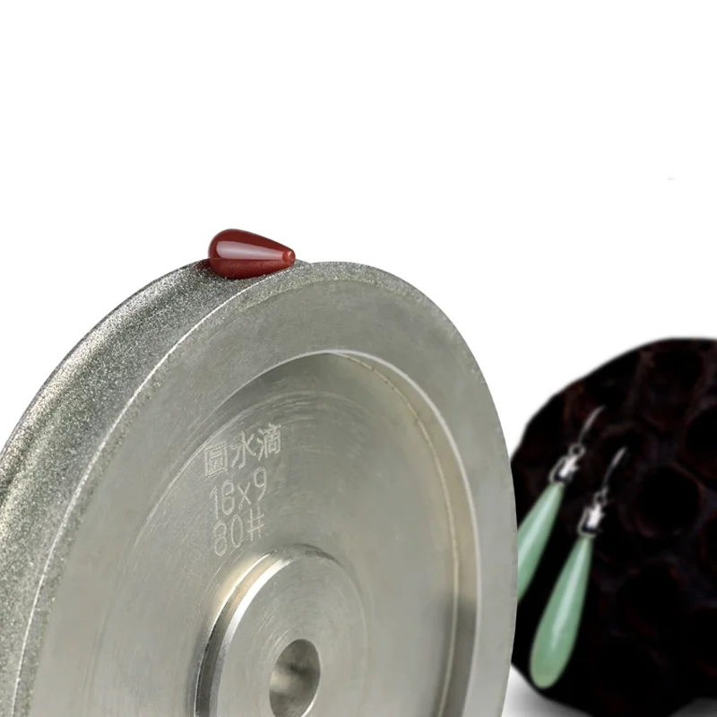 Maßgefertigtes Diamantschleifrad in Wassertropfenform für Jade- und Achatarmbänder sowie Gebetsperlen, Diamantform-Scheibe 10x25mm