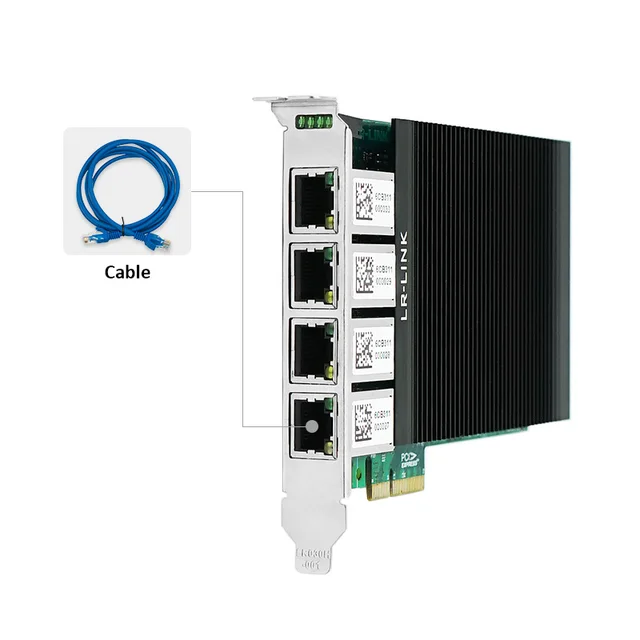LR-LINK 2004PT-POE четырехпортовый PCI Express Gigabit PoE карта видения Ethernet Сетевая карта (NIC) на основе чипа Intel I350 2