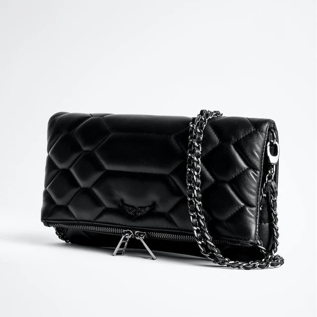 Sac à bandoulière noir pour femmes, sacoches à épaule avec décoration à ailes, sacs en cuir Pu avec chaîne | AliExpress