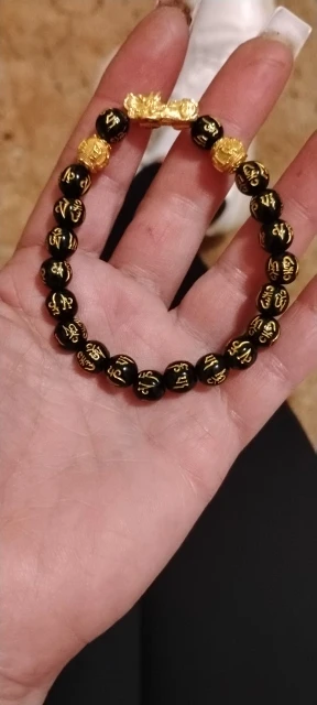 Pixiu Black Obsidian Feng Shui Bracelet for Wealth photo review