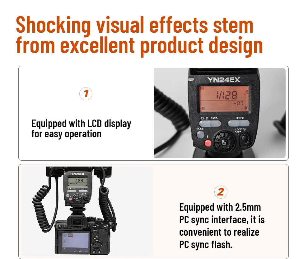 YN-14EX YN14EX II YN24EX Flash LED TTL Macro Ring Lite Flash Speedlite Light  5D