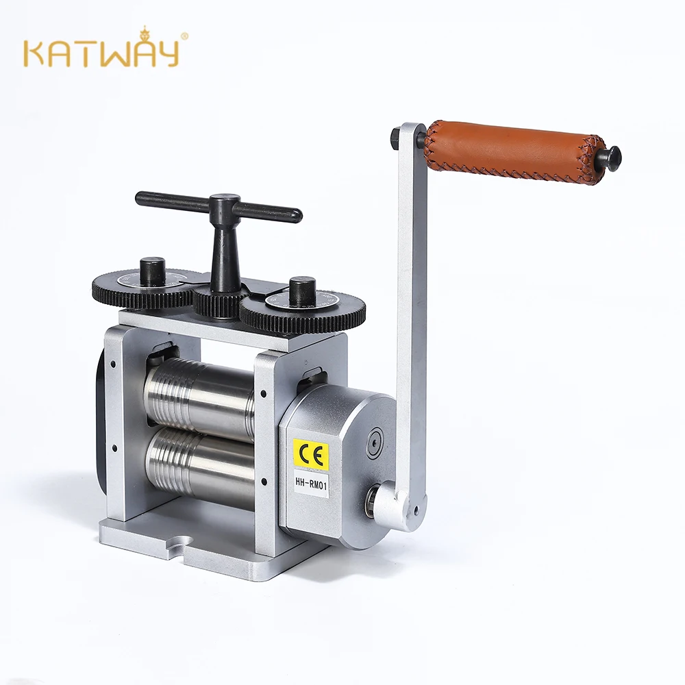 KATWAY Jewelry Flat & Wire Combination Rolling Mill 110MM Machine Gear Ratio 4:1 Jewelers Designer Tabletting Tools HH-RM01C