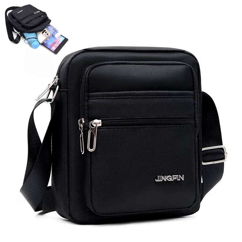MenNylonShoulderBagMessengerBagCasualWaterproofNylonZipper