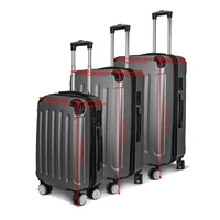 Ensemble de bagages Superaly 3 pièces avec 4 roues et serrure à combinaison, ensemble de valises, valise rigide en ABS, poignée télescopique S-M-L, gris foncé 2