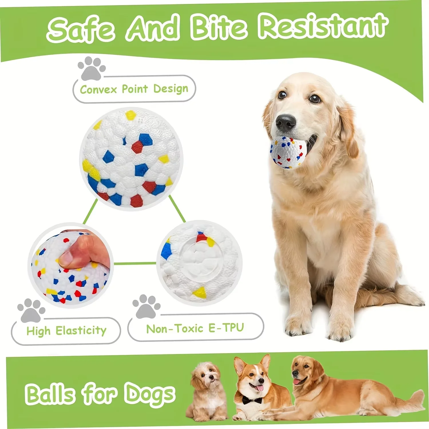 Bite-Resistant Dog Ball – High-Elasticity Chew Toy for Small & Large Dogs 2