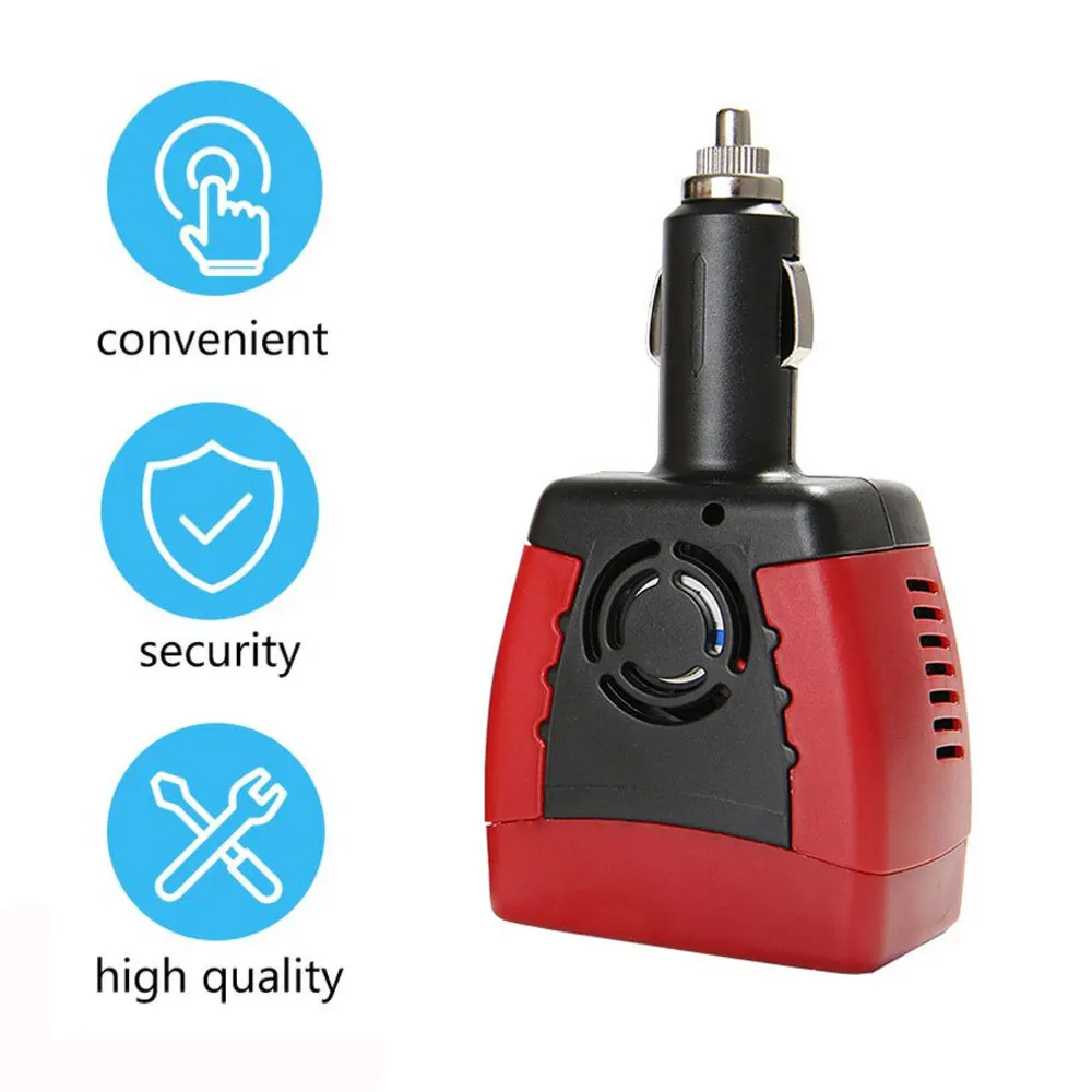 Car Power Inverter 150W 75W Car Power Inverter 12V DC To 110V 220V AC Portable Auto Voltage Converter Adapter Car USB Charger Inverter Vehicles