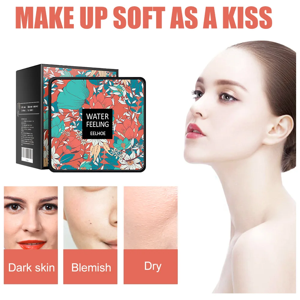 EELHOE Face Makeup Air Cushion BB Cream Perfect Coverage Brighten Skin Tone Moisturizing Oil Control Concealer Makeup BB Cream