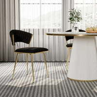 Comanlai 2-х предметный кухонный стул, стул для гостиной, с металлическим каркасом, эргономичный для кухни, гостиной, балкона, бархатное сиденье — изображение 3