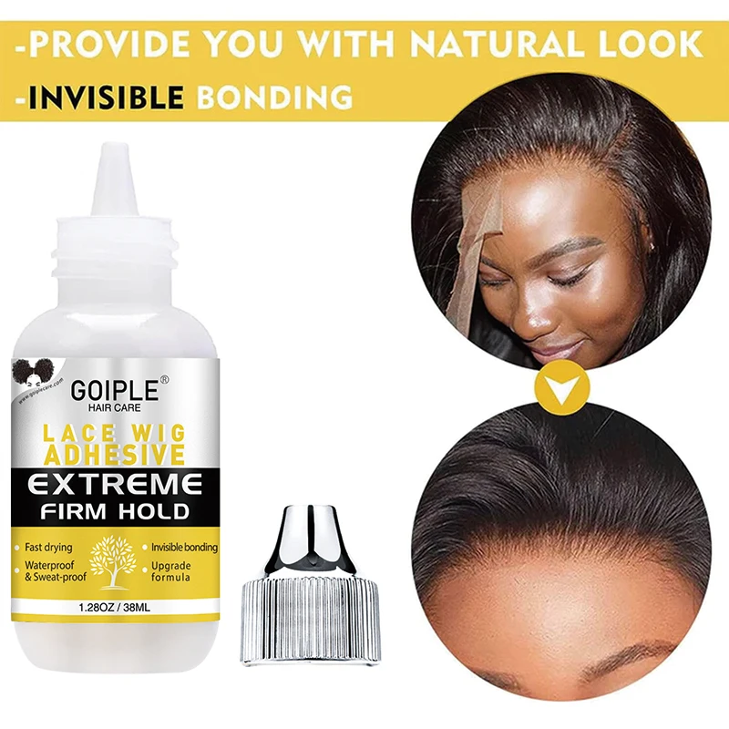 GOIPLE Wig Glue Waterproof For Lace Front Wig Invisible Bond Hair Adhesive And Remover Hair Wax Stick Control Frizz Styling Gel 3