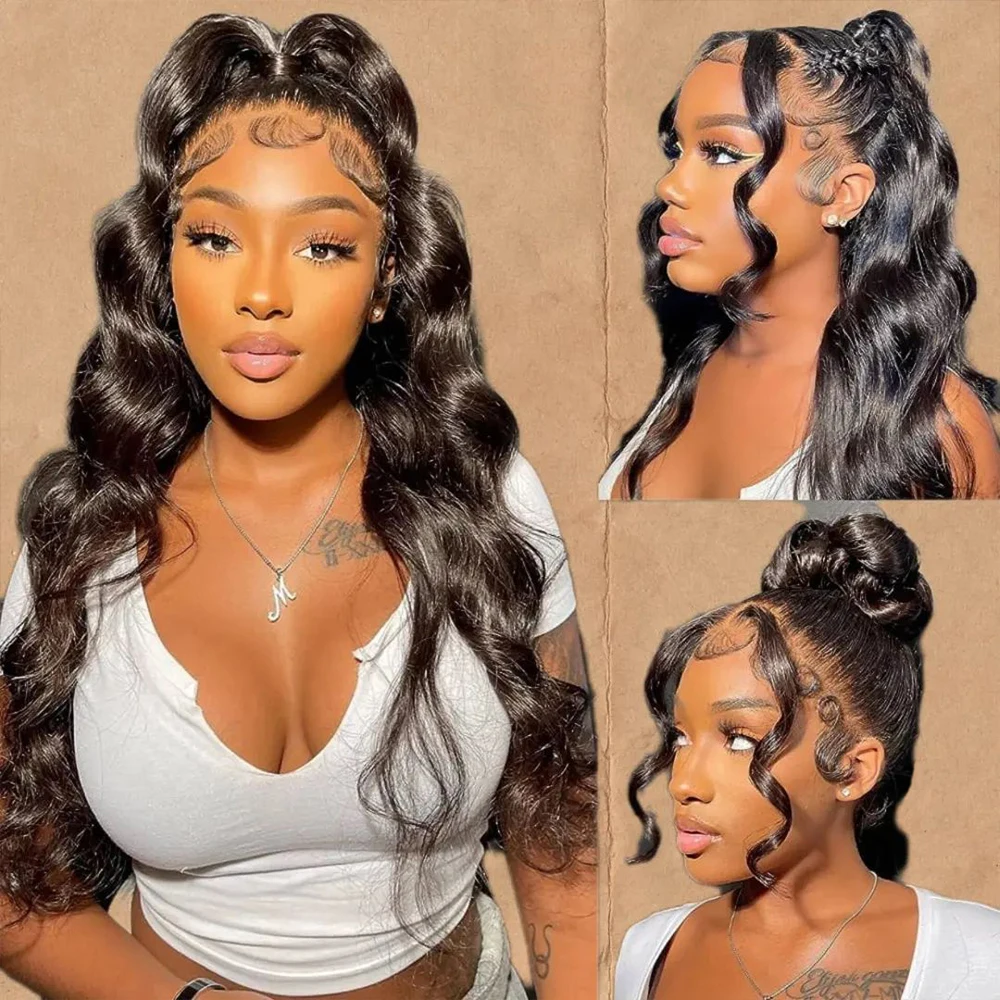 Human Hair Wigs 30 Inch Body Wave 360 Full Glueless Lace Front Wig for Women