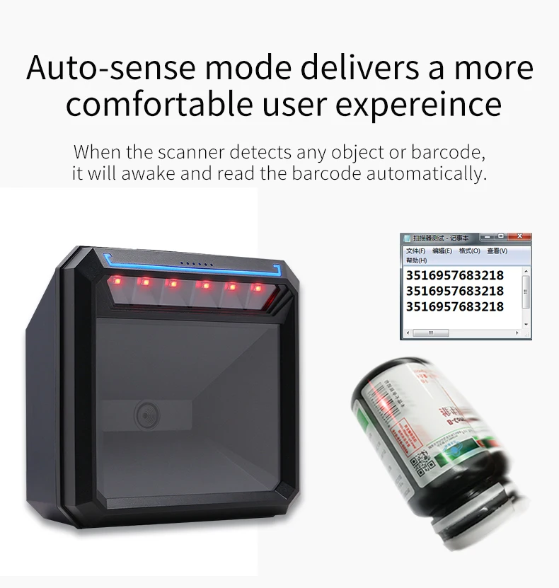 Handsfree 2d 1d scanner de código de