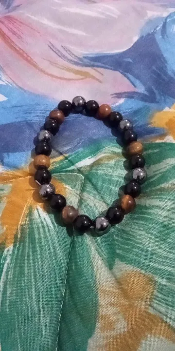 Triple Protection Bracelet: Tiger’s Eye, Obsidian & Hematite photo review