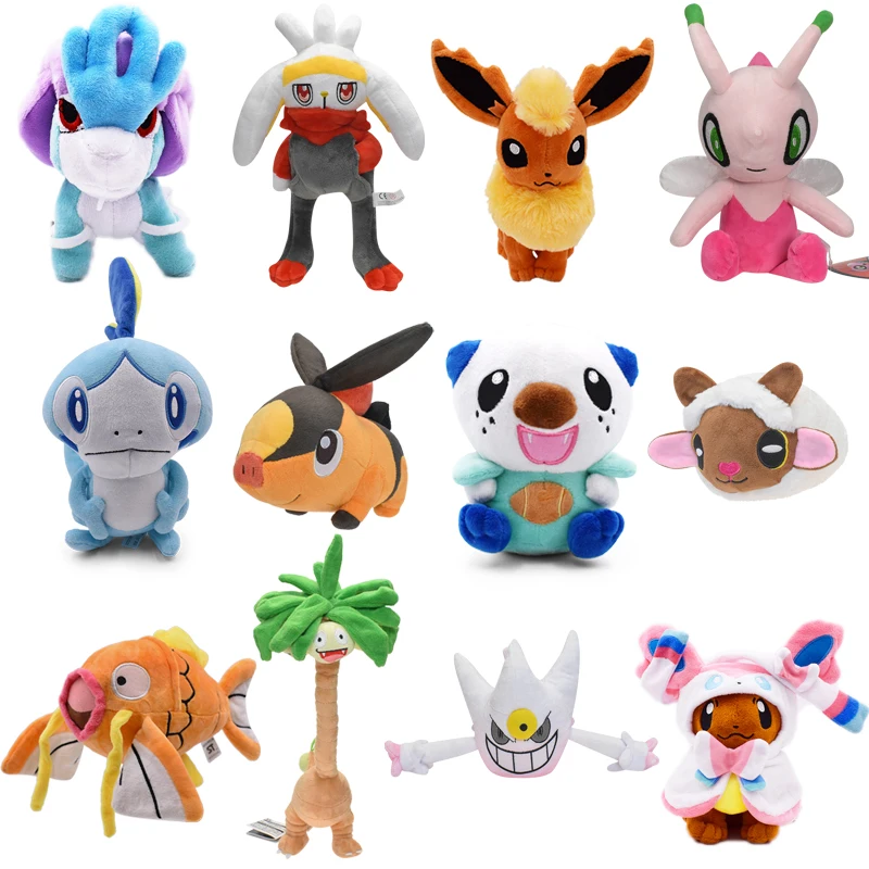 Flareon Tepig Exeggutor Celebi Suicune Magikarp Mega Gengar Raboot Pokemon Anime Stuffed Plush Cartoon Peluche Dolls Gift Toys