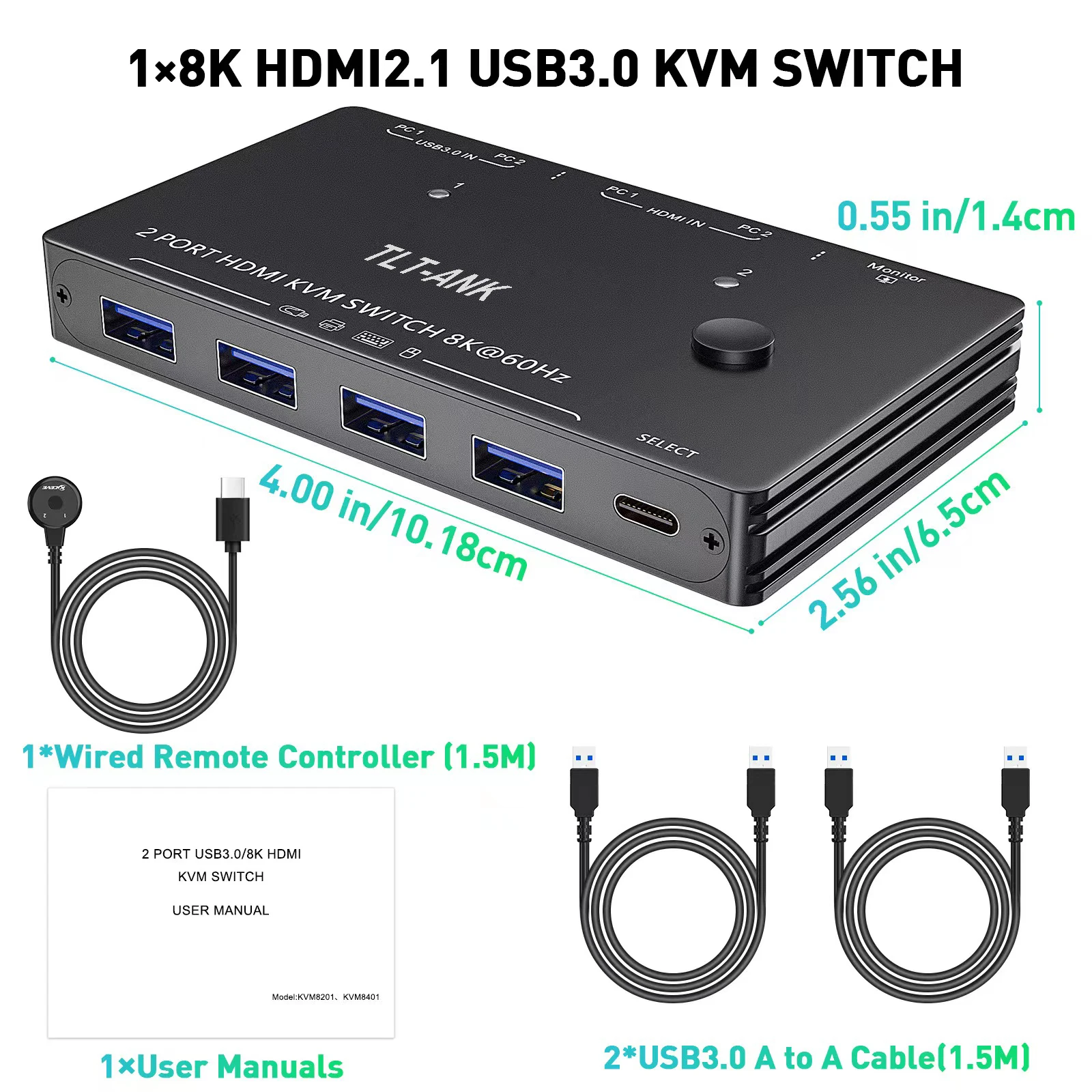 

Квм-переключатель USB 3,0, 2 порта, 8K, 60 Гц, 4K, 120 Гц, HDMI 2,1 квм-переключатель для 2 компьютеров, 1 монитор