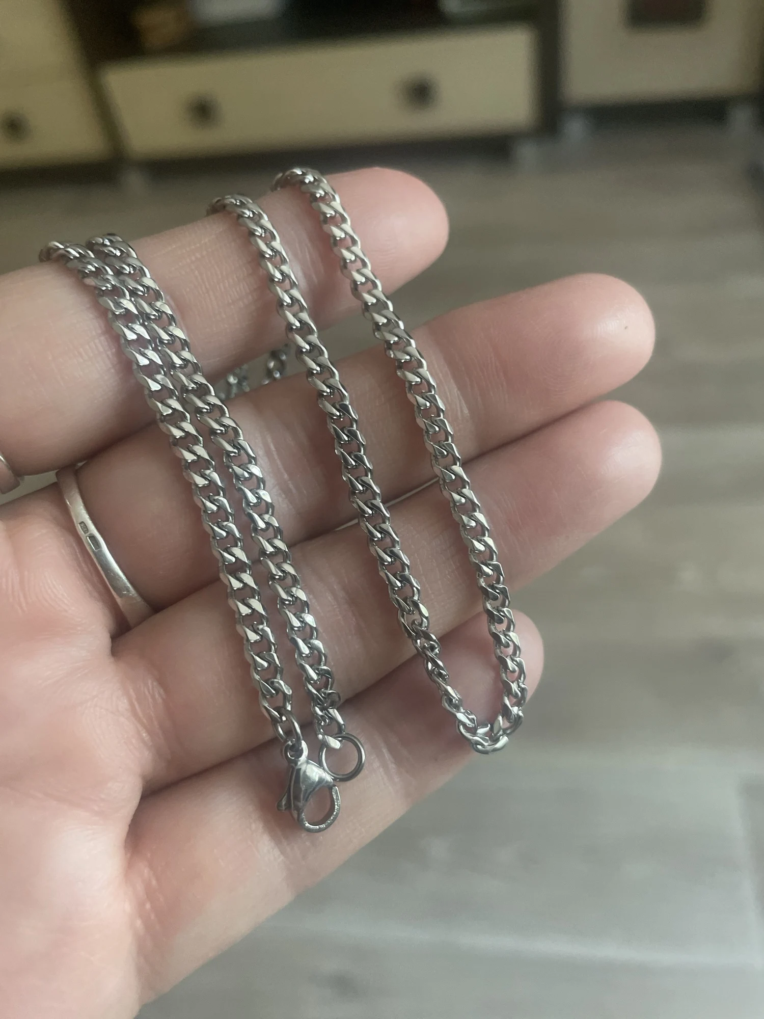 Corrente cubana Vnox unisex, aço inoxidável photo review