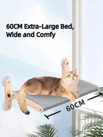 Cat Window Hammock with Strong Suction Cups, Ø85mm – Removable Fabrics, Holds up to 20KG 1