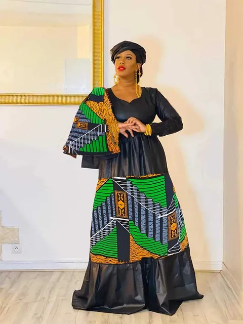 Bisiola Long Print Gathered Gown