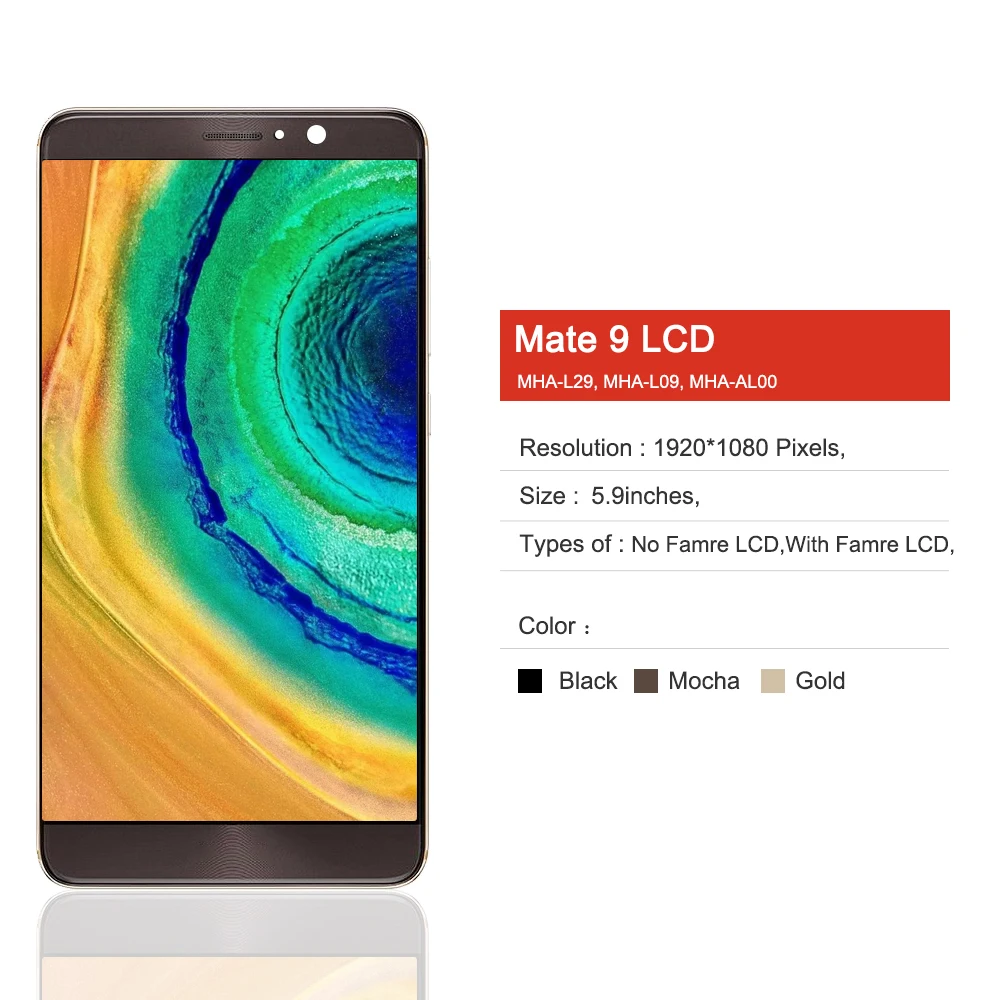 ȭ Ʈ 9  IPS LCD ÷,  ġ ũ Ÿ , Ʈ 9 LCD MHA-L29, MHA-L09, MHA-AL00, 5.9 ġ