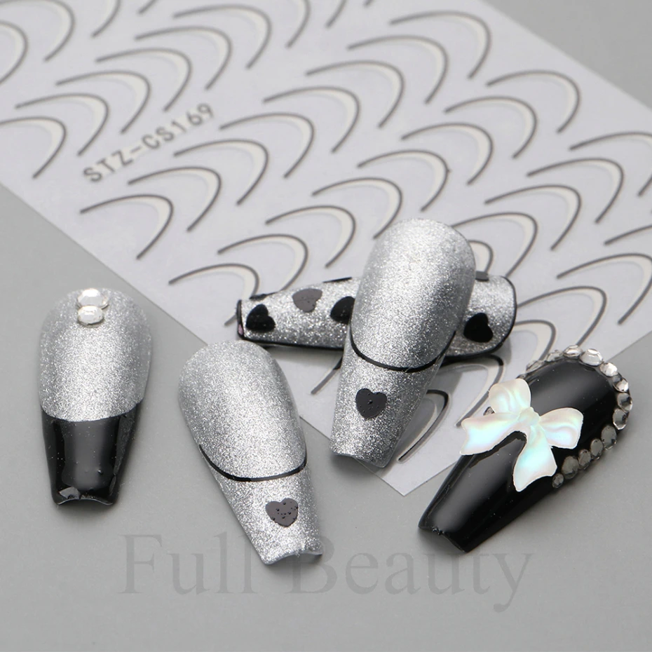 French Tips Nail Stickers 3D Gold Rose Curve Stripe Lines 5 Aca3af1d3fbdb425380919e25ccd54db3h