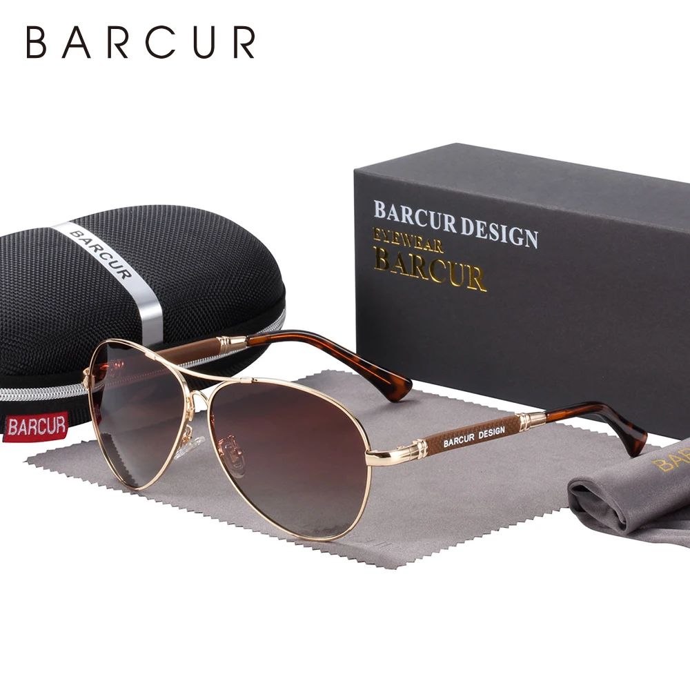 Barcur Design Photochromic & Blue Light Blocking Sunglasses - Square Aviator Style For Men & Women