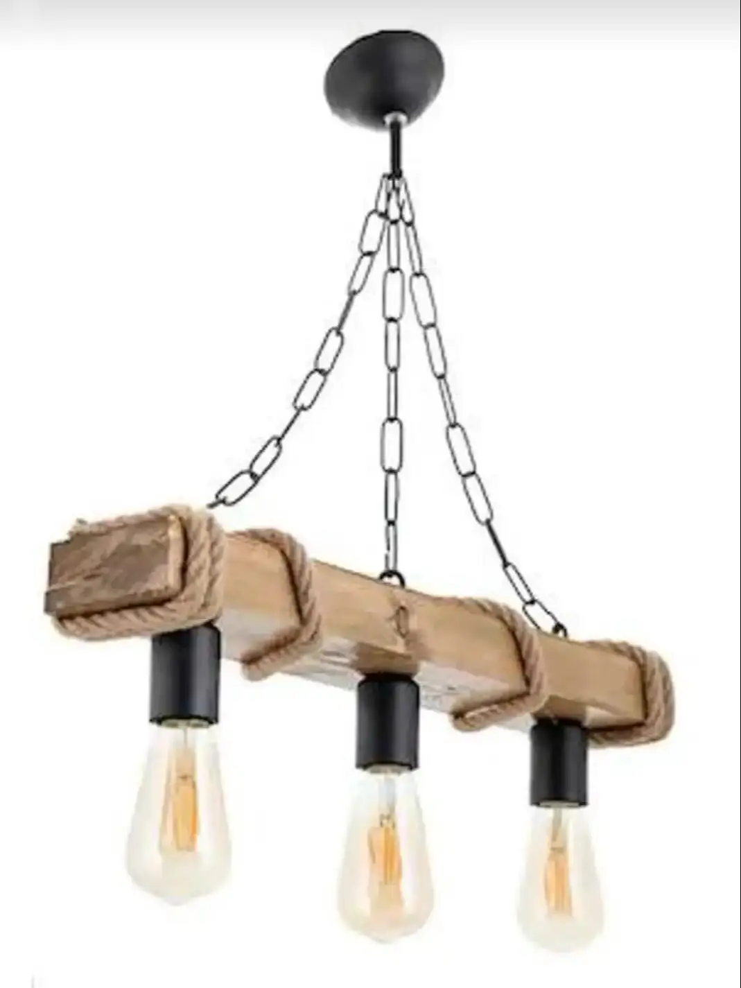 

Wooden Chandelier 1-2-3 Rustic Rope Chandelier Bulb Not Included Ceiling Lighting Light Living Room Lounge Nostalgic Bar Cafe