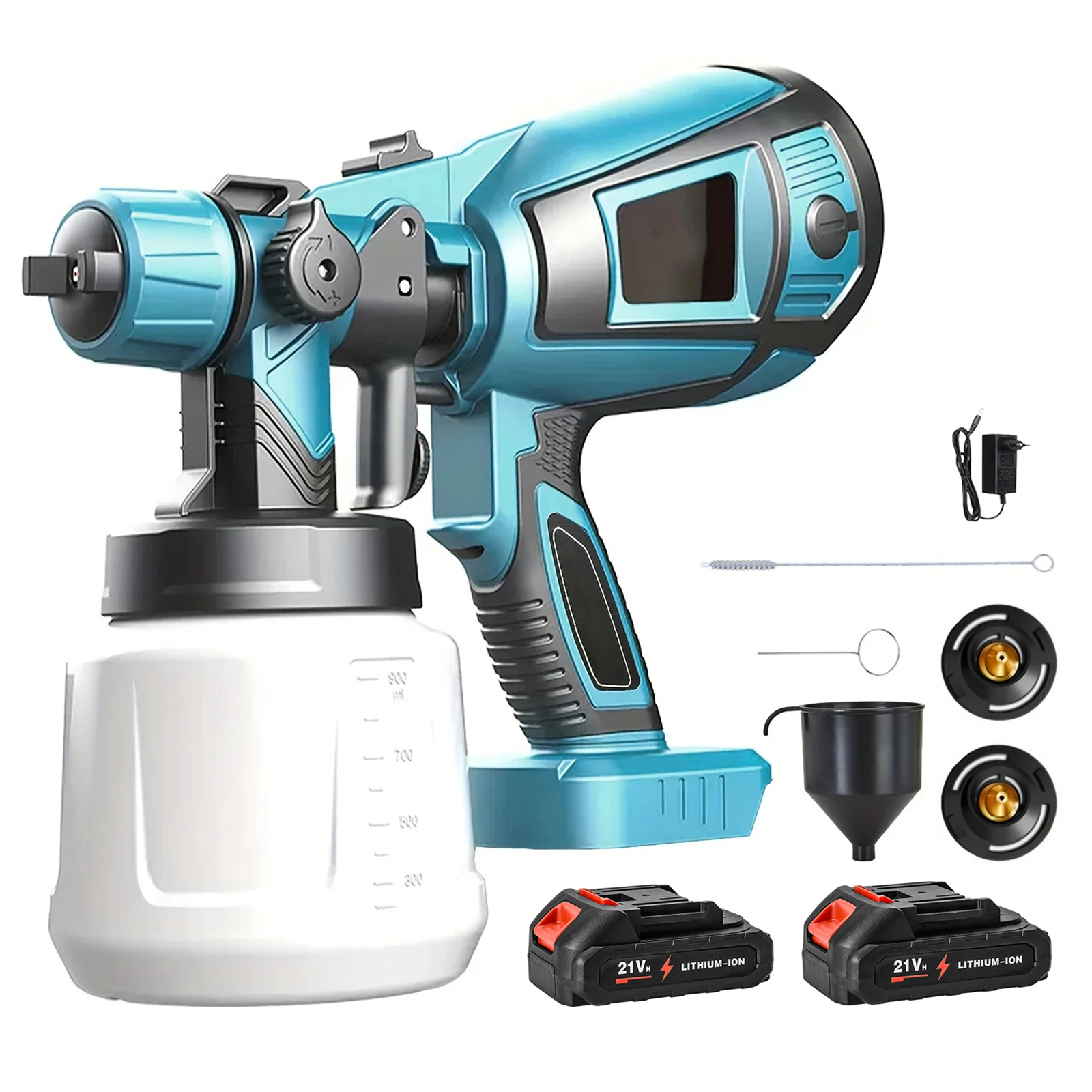 Makita-Pistolet pulvérisateur électrique sans fil, pulvérisateur de peinture domestique portable, aérographe à revêtement en acier pour meubles automobiles, batterie 18V, 1000ml