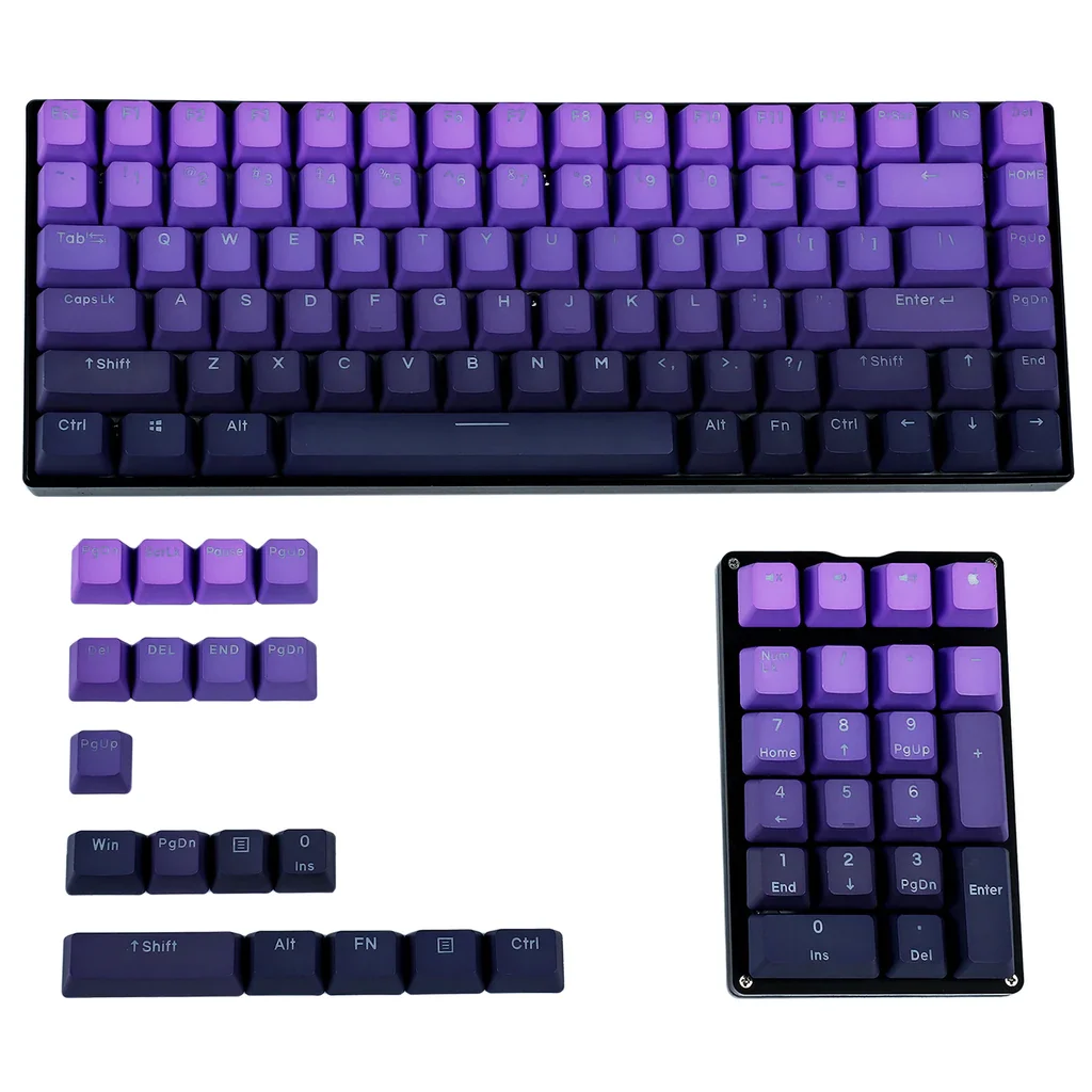 Perfil Roxo do Oem do Tiro Dobro dos Keycaps Retroiluminados do Gradiente 122 para 104 87 84 68