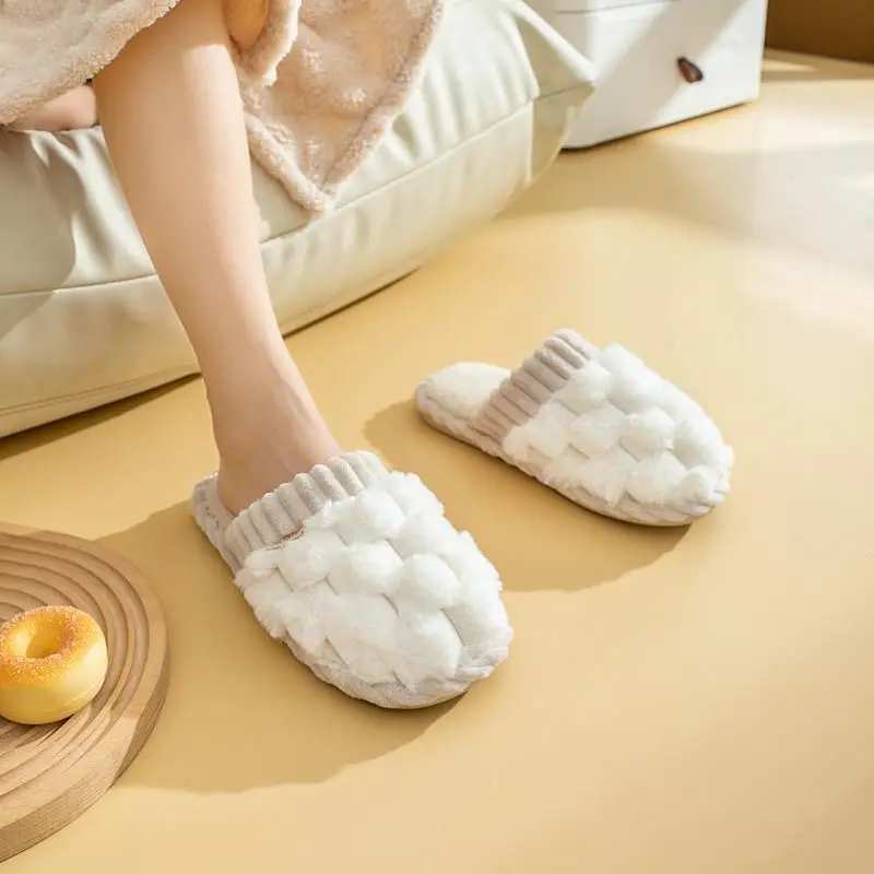 Winter Footwear Flat New Autumn Women Indoor Home Non Slip Versatile House Shoes Warm Plush Cotton Slippers TG06 4