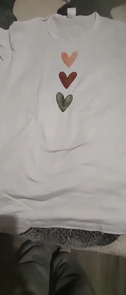 New in Y2k Love Heart Print Women Summer T Shirt Girl O Neck Funny Y2K Tops photo review