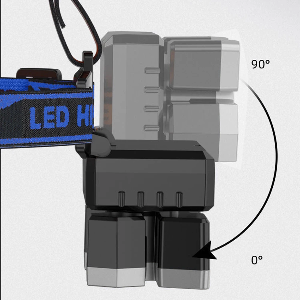 Powerful USB Rechargeable 5LED Headset Flashlight Outdoor Portable Fishing Camping Headlights Hunting Torch Hiking Front Lanterns