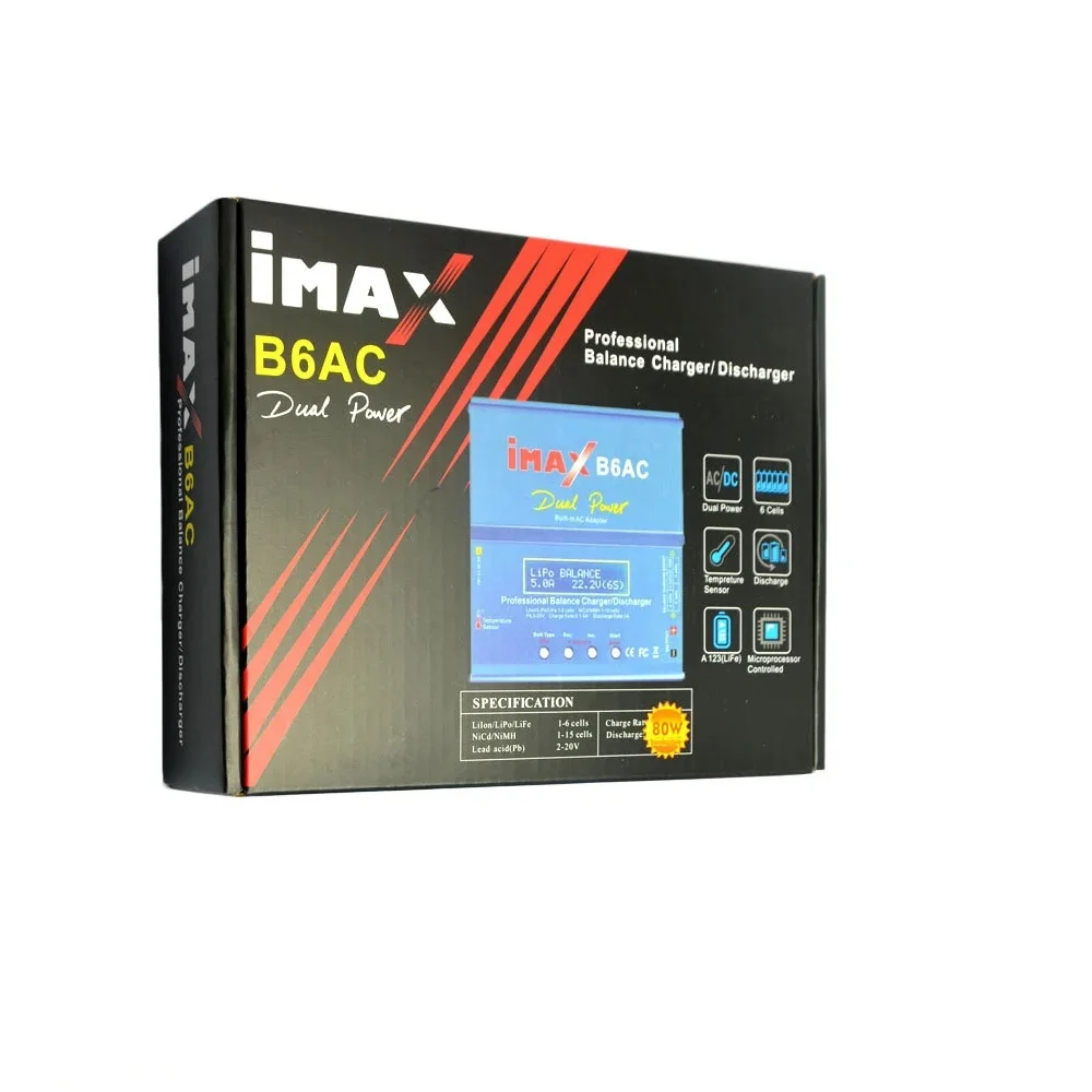 Chargeur LiPo 80W 5A 1-6S NiMH RC avec écran LCD