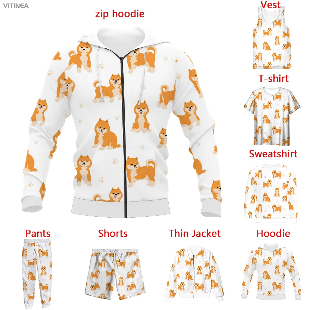 

Vitinea New 3D Print Pattern Love Dogs Creative T-shirt/Sweatshirt/Zip Hoodies/Thin Jacket/Pants Four Seasons Casual A2459