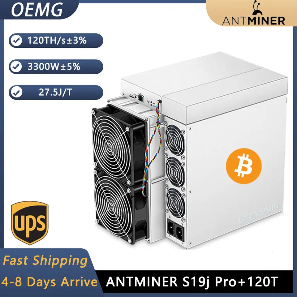 

G2 New Bitmain Antminer S19J Pro + 120T 3300W Asic Miner Mining BTC BITCOIN