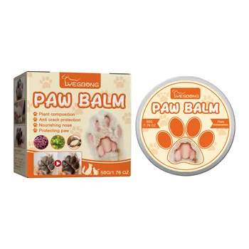 Yegbong 50g Pet Paw Moisturizing Care Balm Dog Cat Soothing Dry Cracked Protect Nourishing Paw Protection Relief Pet Paw Balm 5