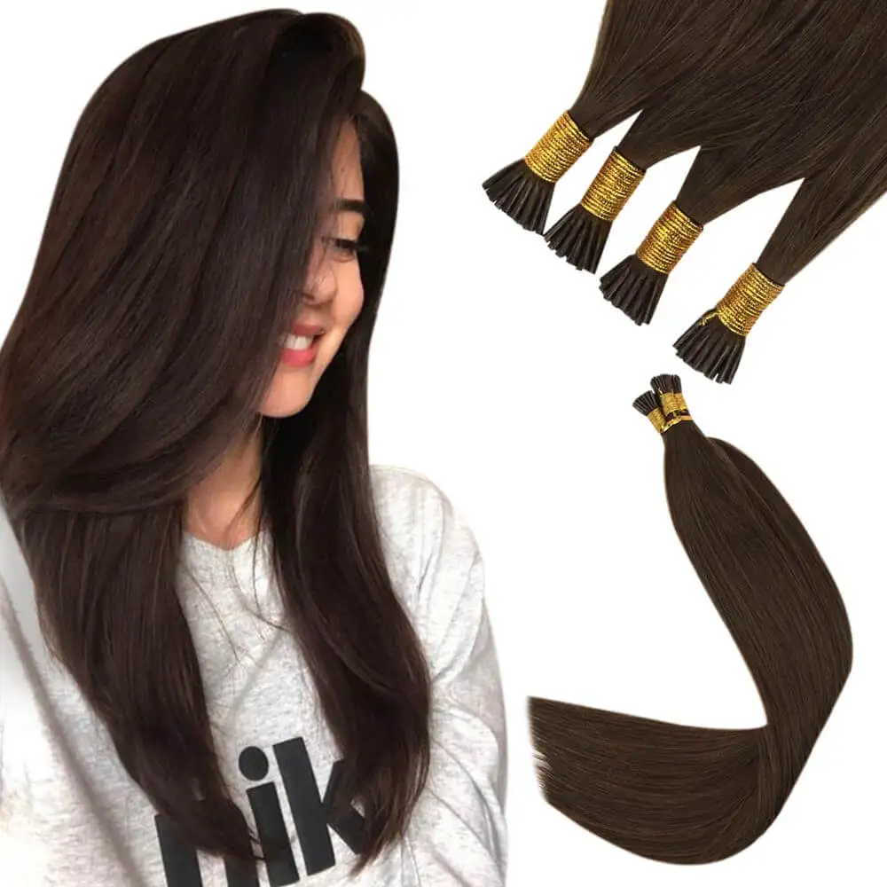 [40g 0.8g/s]LaaVoo Invisible Itip Human Hair Extensions Straight Natural 16-24inch 100% Real Brazilian Human Hair High Quality
