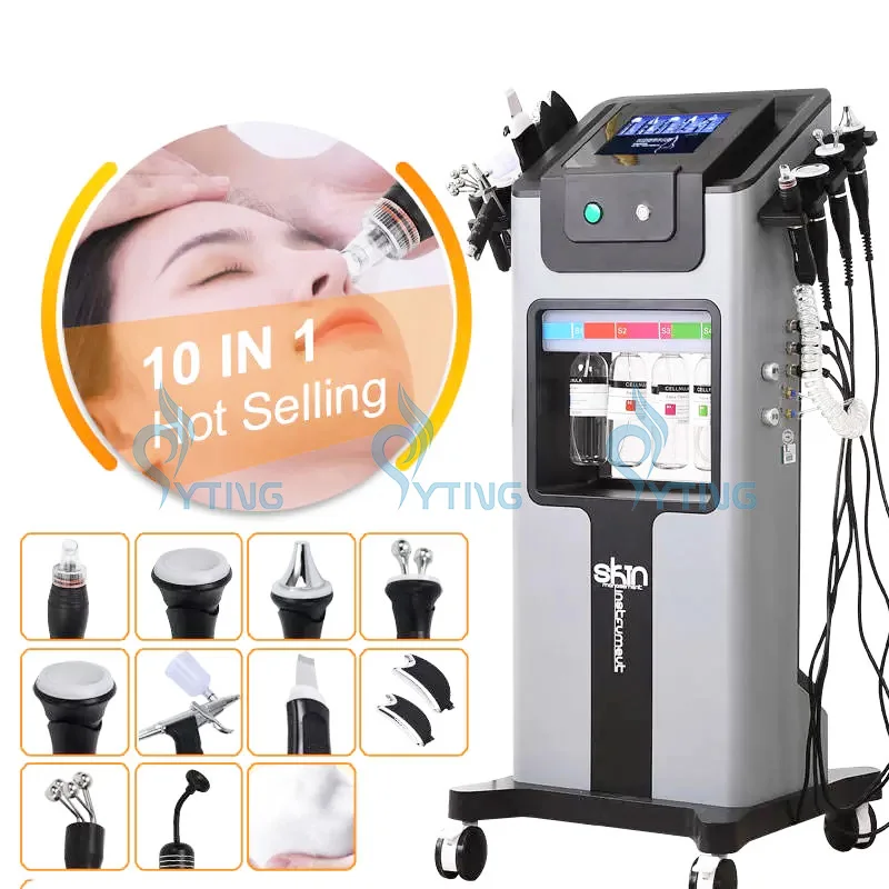 

Professional Multifunctional 8/9/10 in 1 Hydro Microdermabrasion Machine Skin Whitening Shrink Pores Acne Treatment